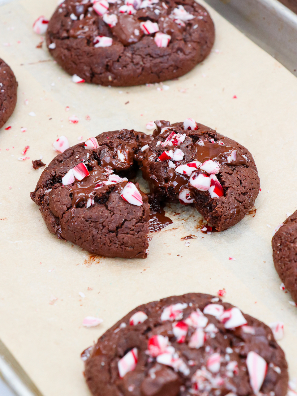 Hot Chocolate Peppermint Fudge Cookies